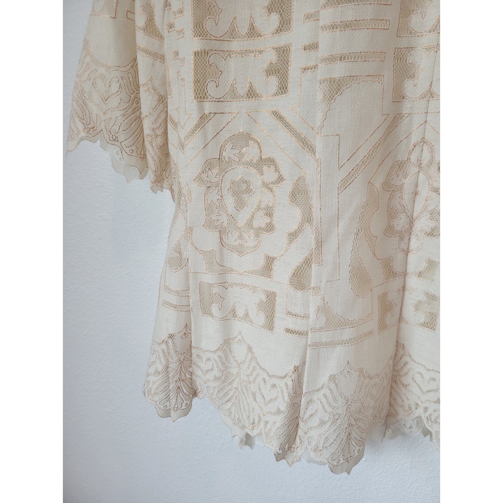 Floreat Anthropologie Lace Blouse Ivory Romantic Cottagecore Bohemian US 8 - Picture 8 of 11